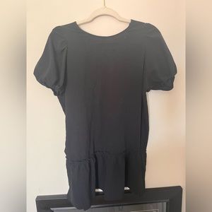 H&M Divided black puff sleeve babydoll shift dress